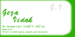 geza vidak business card